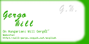 gergo will business card